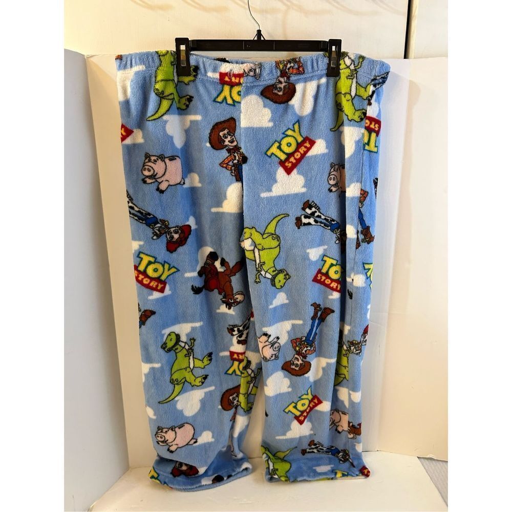 Disney Toy Story blue fleece pajamas bottoms pants xxl 20 rn#96292 elastic waist
